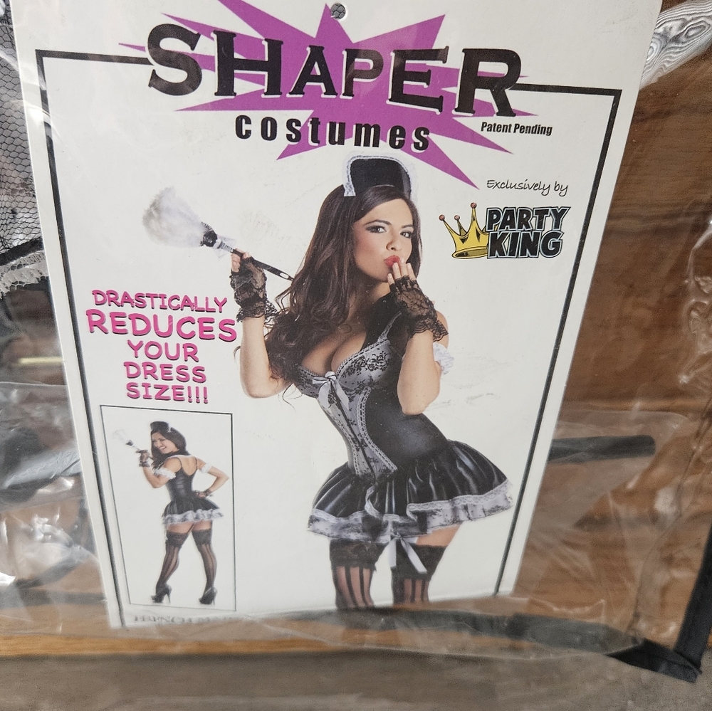 Shaper Costume, Size Small, Black & White French Maid Dress